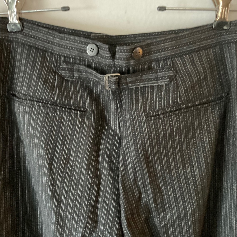 Ralph Lauren Country Womens 10 Wool Pinstripe Trousers black High Rise vintage - Picture 10 of 13